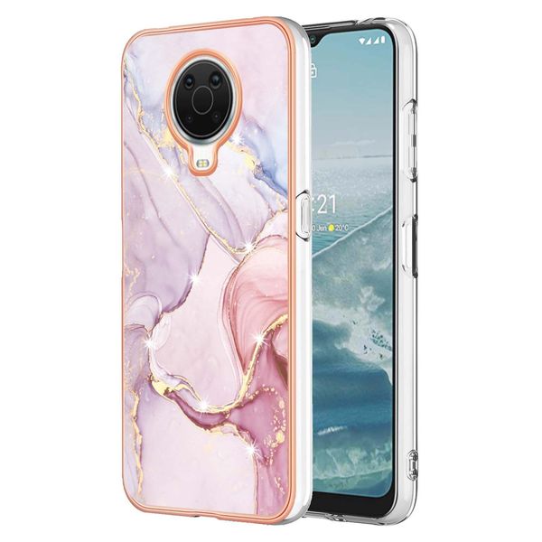 Custodia Per Nokia G20 / G10, Sottile Custodia In Marmo Antiurto In Tpu Morbido Rosa-image