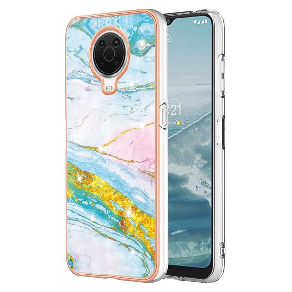 Custodia Per Nokia G20 / G10, Sottile Marmo Antiurto Morbido Tpu Paraurti Oro-image