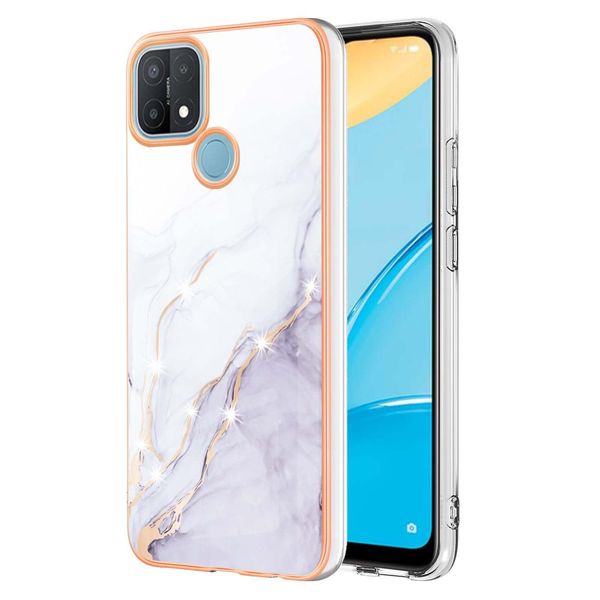Custodia Per Oppo A15, Sottile Marmo Antiurto Custodia Morbida Tpu Paraurti Bianco-image