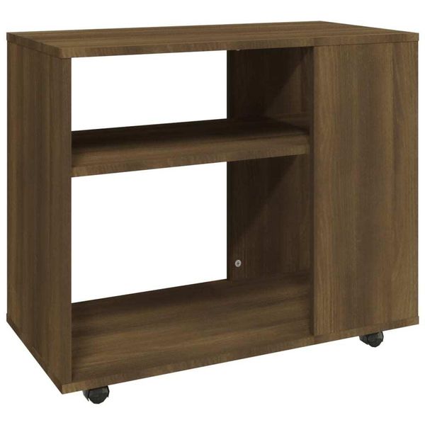 Tavolino In Rovere Marrone 70X35X55 Cm Materiale A Base Di Legno-image
