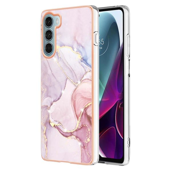 Custodia Per Motorola Moto G200, Sottile Marmo Antiurto Morbido Tpu Paraurti Rosa-image