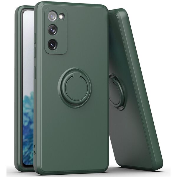 Samsung S20 Fe Case, Con Supporto Ad Anello E Supporto, Resistente Ai Graffi, Custodia In Silicone Morbido Per Samsung Galaxy S20 FE/S20 Fe 5G/S20 Fe 2022 Verde-image