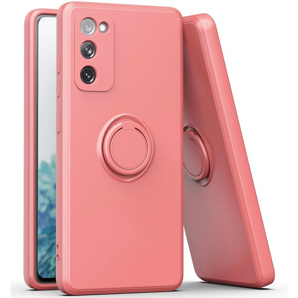 Samsung S20 Fe Custodia, Con Supporto Ad Anello E Supporto, Resistente Ai Graffi, Custodia In Silicone Morbido Per Samsung Galaxy S20 FE/S20 Fe 5G/S20 Fe 2022 Bordeaux-image