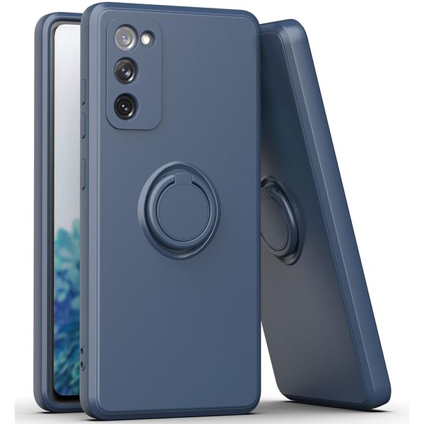 Samsung S20 Fe Case, Con Supporto Ad Anello E Supporto, Resistente Ai Graffi, Custodia In Silicone Morbido Per Samsung Galaxy S20 FE/S20 Fe 5G/S20 Fe 2022 Blu-image