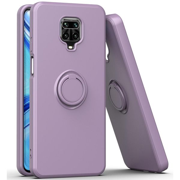 Redmi Note 9 Pro Case, Con Supporto Ad Anello E Stand, Resistente Ai Graffi, Custodia In Silicone Morbido Per Xiaomi Redmi Note 9S/9 Pro/9 Pro Max Purple-image