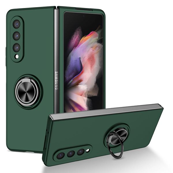 Custodia Rigida Sottile Per Samsung Galaxy Z Fold 3 5G, Con Supporto Ad Anello Verde-image