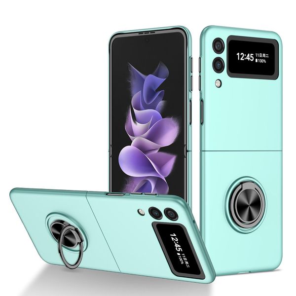 Custodia Rigida Sottile Per Samsung Galaxy Z Flip 3 5G, Con Supporto Ad Anello Blu-image