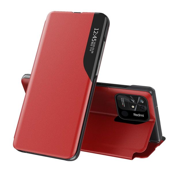 Custodia Flip Per Xiaomi Redmi 10C Xiaomi Redmi 10C, Custodia In Finto Cuoio Con Finestra E Funzione Stand Blu-image