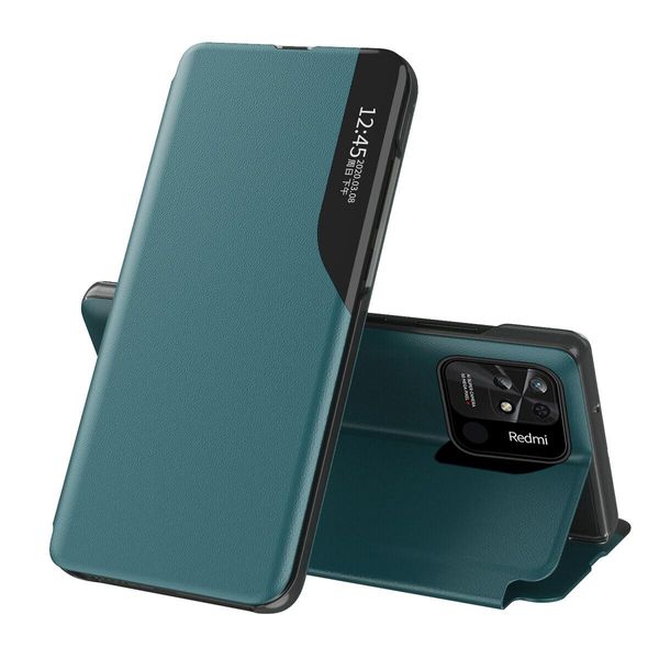 Custodia Flip Per Xiaomi Redmi 10C Xiaomi Redmi 10C, Custodia In Finto Cuoio Con Finestra E Funzione Stand Arancione-image