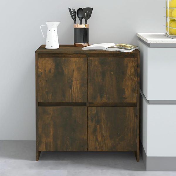 Vidaxl Credenza Rovere Affumicato 70X41X75 Cm Materiale A Base Di Legno-image