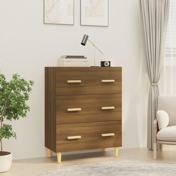Vidaxl Credenza Look Rovere Marrone 70X34X90 Cm Materiale A Base Di Legno-image