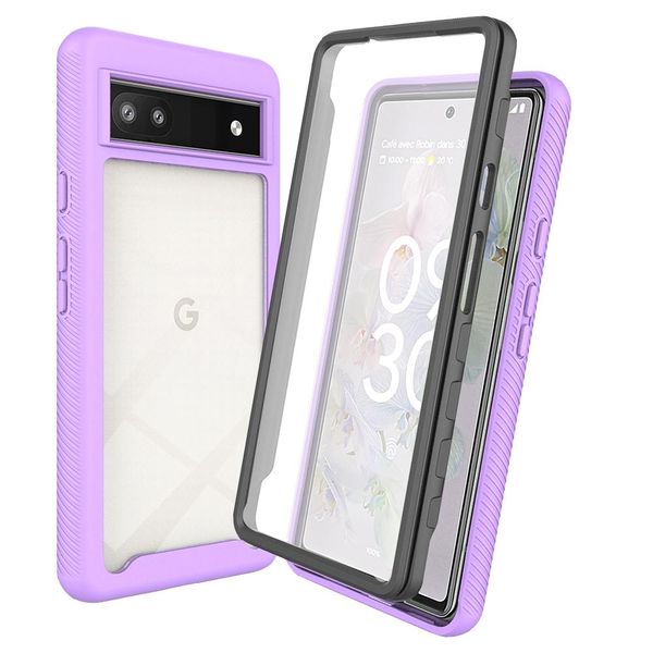 Custodia Per Google Pixel 6A, Paraurti Con Protezione Dello Schermo Integrata A 360° Custodia Protettiva Per Tutto Il Corpo Viola-image