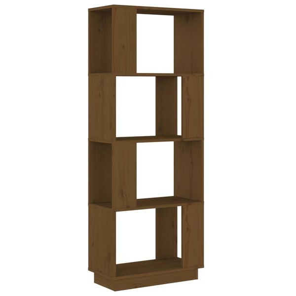 Scaffale/Divisorio Per Camera Marrone Miele 51X25X132Cm In Legno Di Pino Massiccio-image