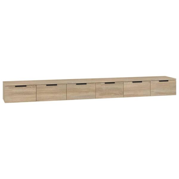 Vidaxl Armadi A Muro 2 Pezzi Rovere Sonoma 102X30X20 Cm Materiale In Legno-image