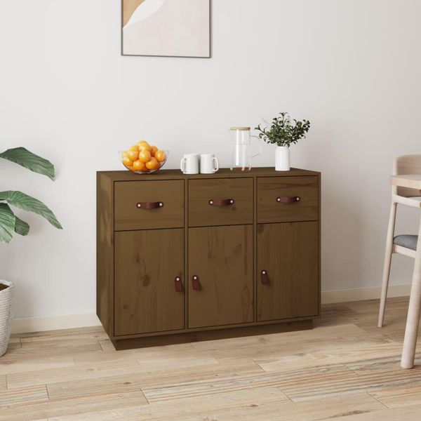 Vidaxl Credenza Marrone Miele 100X40X75 Cm In Legno Di Pino Massiccio-image