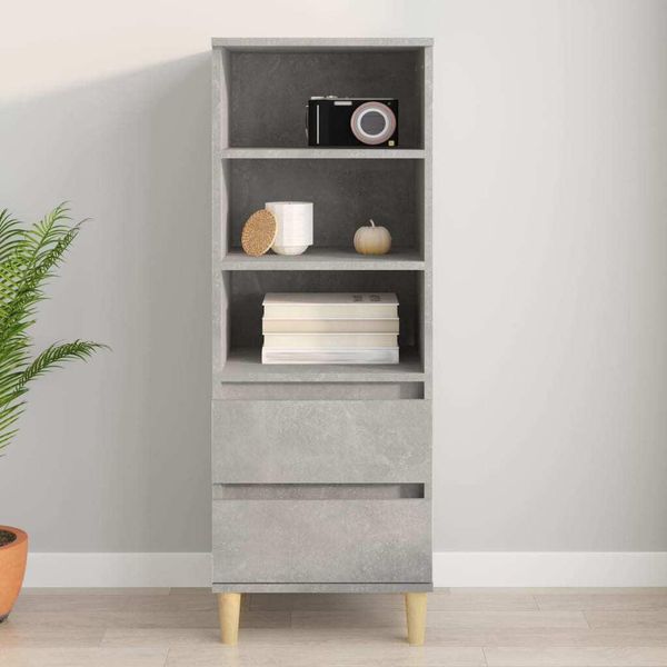 Vidaxl Credenza Grigio Cemento 40X36X110 Cm Materiale A Base Di Legno-image