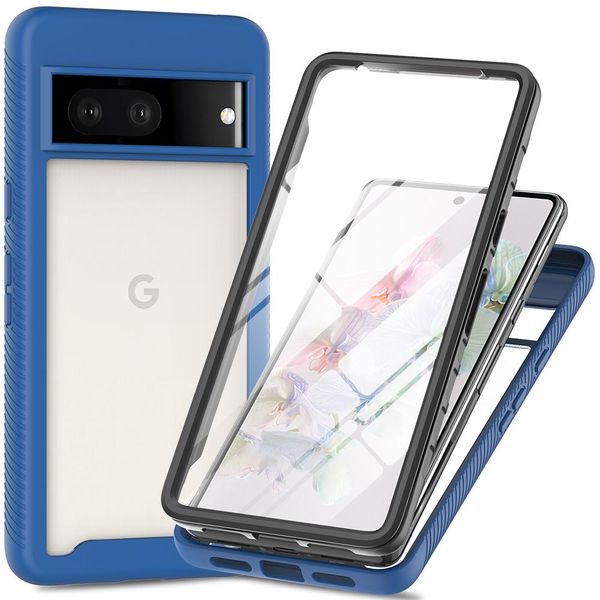 Custodia Per Google Pixel 8, Paraurti Con Protezione Dello Schermo Integrata Custodia Protettiva A 360° Blu Navy-image