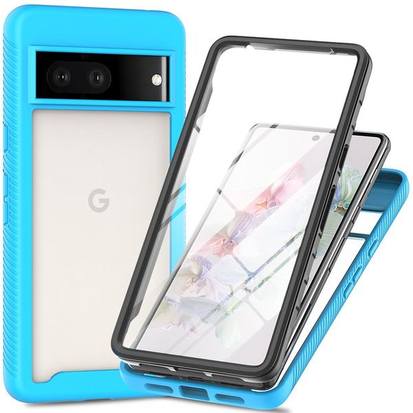 Custodia Per Google Pixel 7 Pro, Paraurti Con Protezione Dello Schermo Integrata A 360° Custodia Protettiva Per Tutto Il Corpo Blu-image