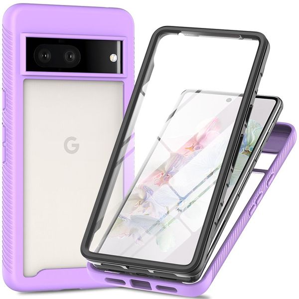 Custodia Per Google Pixel 7, Paraurti Con Protezione Dello Schermo A 360° Integrata Custodia Protettiva Per Tutto Il Corpo Viola-image