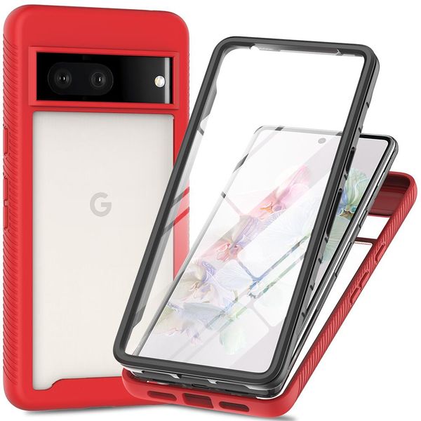 Custodia Per Google Pixel 8, Paraurti Con Protezione Dello Schermo Integrata Custodia Protettiva A 360° Per Tutto Il Corpo, Rosso-image