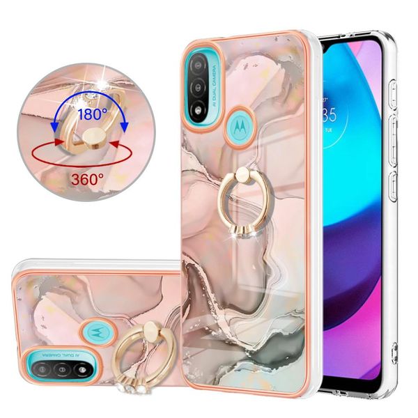 Custodia Per Motorola Moto E20 / E30 / E40, Custodia Protettiva In Silicone Tpu Bumper A Fantasia Con Supporto Ad Anello CrèMe-image