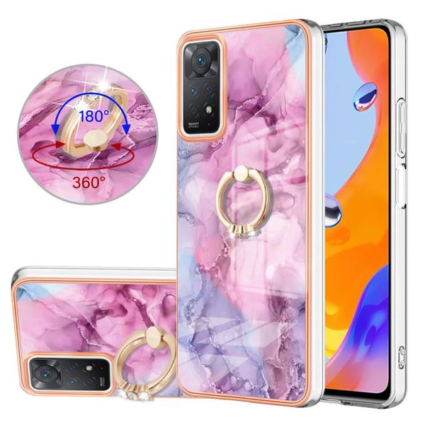 Custodia Per Xiaomi Redmi Note 11Pro 5G / 4G, Custodia Protettiva In Silicone Tpu A Fantasia Con Supporto Ad Anello Rosa-image