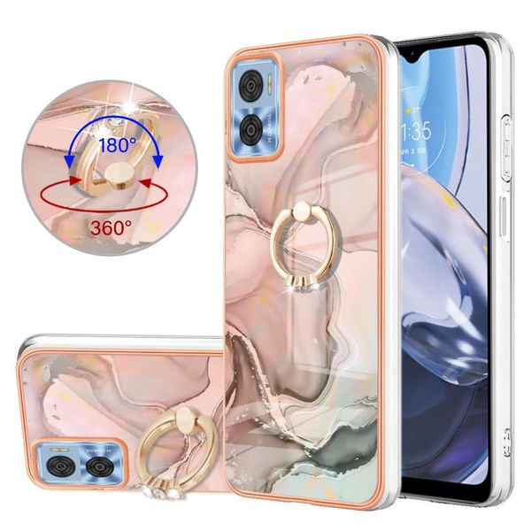 Custodia Per Motorola Moto E22 / E22I, Custodia Protettiva In Silicone Tpu Bumper A Fantasia Con Supporto Ad Anello CrèMe-image