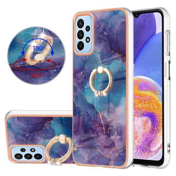 Custodia Per Samsung Galaxy A23 4G/5G, Custodia Protettiva In Silicone Tpu A Fantasia Con Supporto Ad Anello Viola-image