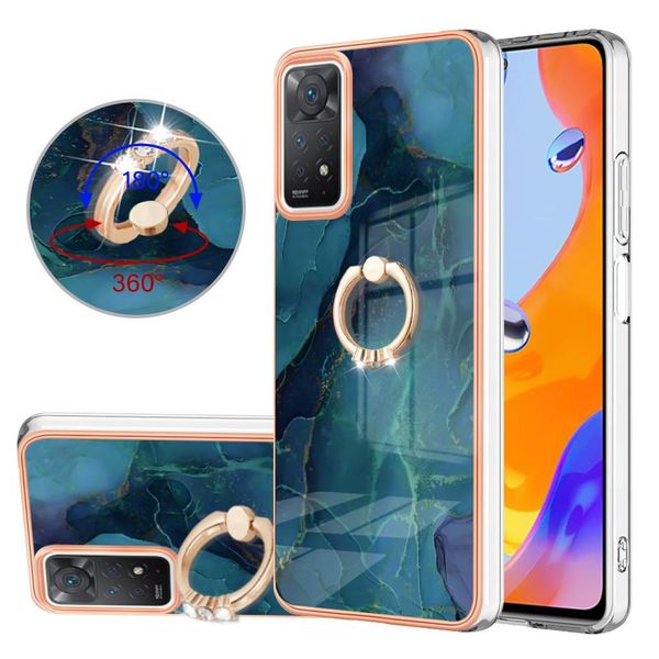 Custodia Per Xiaomi Redmi Note 11Pro 5G / 4G, Custodia Protettiva In Silicone Tpu A Fantasia Con Supporto Ad Anello Verde-image