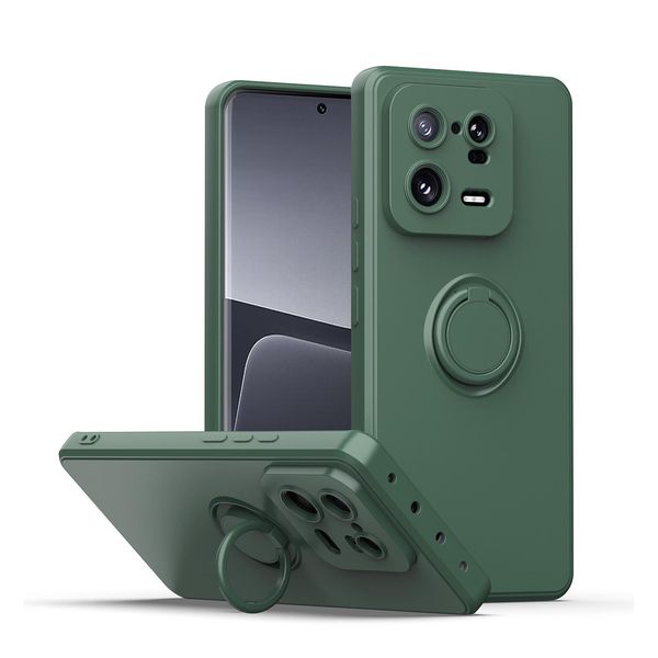Custodia Xiaomi 13 Pro, Con Supporto Ad Anello E Supporto, Resistente Ai Graffi, Custodia In Silicone Morbido Per Xiaomi 13 Pro Verde-image
