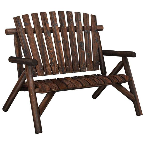 Panchina Da Giardino A 2 Posti 119X85X98 Cm In Legno Massiccio Di Abete Rosso-image