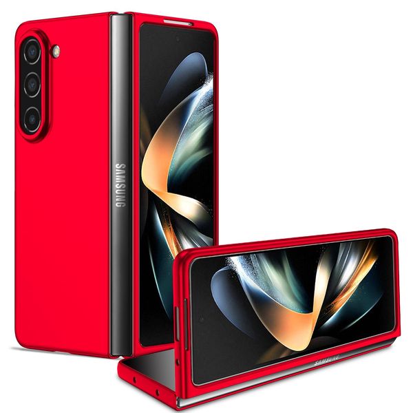 Custodia Per Samsung Galaxy Z Fold 5, Sottile Custodia Rigida In Pc Antigraffio Rosso-image