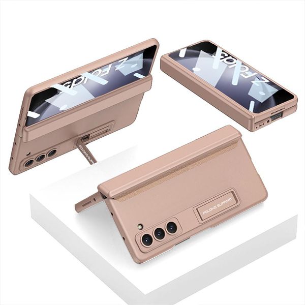 Custodia Per Samsung Galaxy Z Fold 5, Protezione Magnetica Della Cerniera, Cover All-Inclusive Con Protezione Dello Schermo E Supporto Oro-image