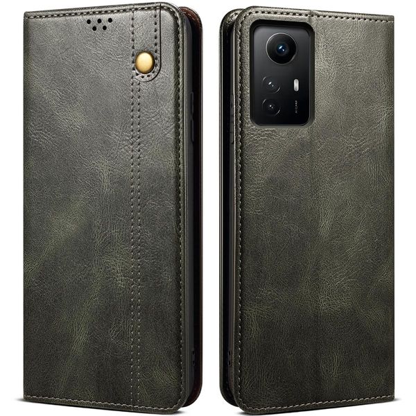 Custodia Per Xiaomi Redmi Note 12S, Portafoglio In Pelle Flip Case Con Funzione Stand Verde-image