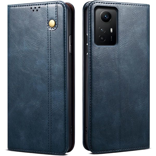 Custodia Per Xiaomi Redmi Note 12S, Portafoglio In Pelle Flip Case Con Funzione Stand Blu-image