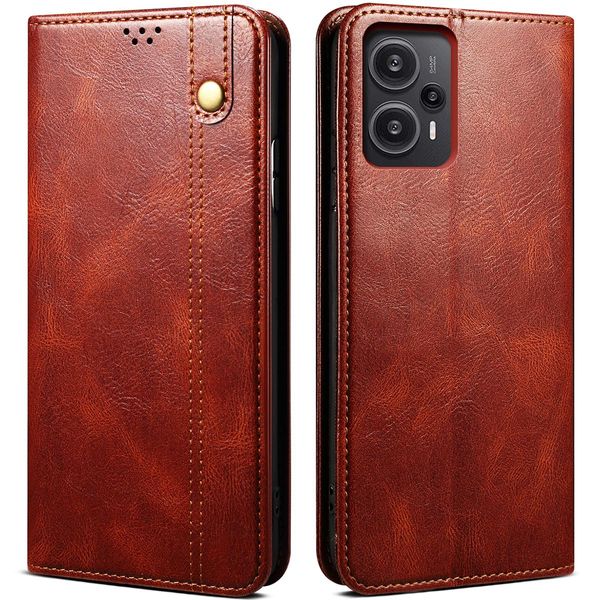Custodia Per Xiaomi Poco F5 / Redmi Note 12 Turbo, Custodia In Pelle Flip Portafoglio Con Funzione Stand Rosso-image