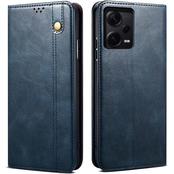 Custodia Per Xiaomi Redmi Note 12 Pro 5G, Portafoglio In Pelle Flip Case Con Funzione Stand Blu-image