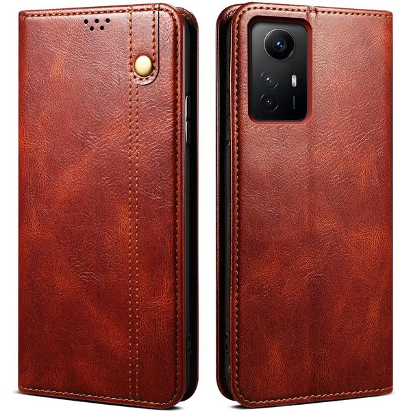 Custodia Per Xiaomi Redmi Note 12S, Portafoglio In Pelle Flip Case Con Funzione Stand Rosso-image
