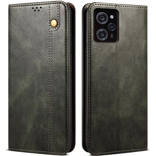 Custodia Per Xiaomi 13, Custodia In Pelle Flip Wallet Con Funzione Stand Verde-image