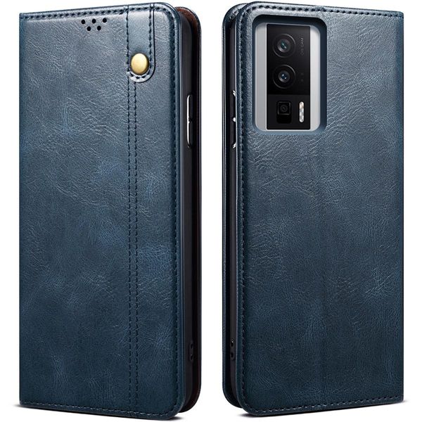 Custodia Per Xiaomi Poco F5 Pro / Redmi K60 / K60 Pro, Custodia Flip Wallet In Pelle Con Funzione Stand Blu-image