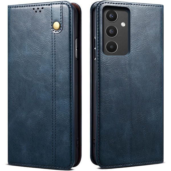 Custodia Per Samsung Galaxy A34, Portafoglio In Pelle Flip Case Con Funzione Stand Blu-image