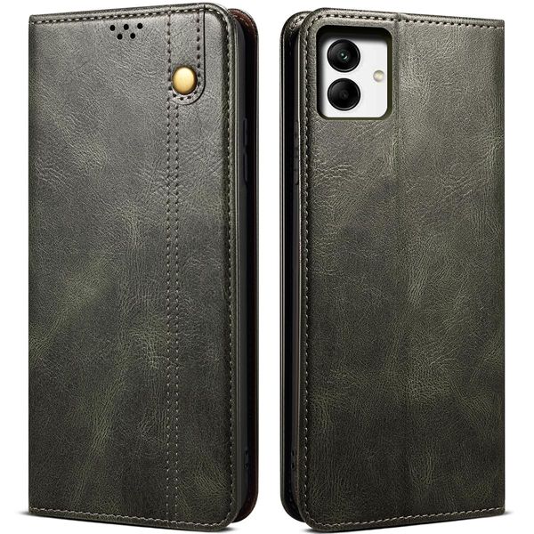 Custodia Per Samsung Galaxy A04 4G, Portafoglio In Pelle Flip Case Con Funzione Stand Verde-image