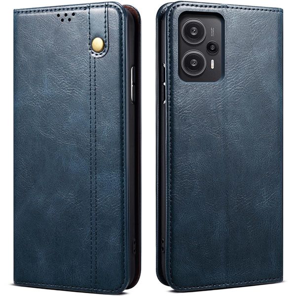 Custodia Per Xiaomi Poco F5 / Redmi Note 12 Turbo, Pelle Flip Case Portafoglio Con Funzione Stand Blu-image