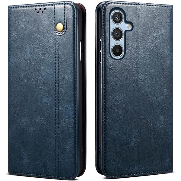 Custodia Per Samsung Galaxy A14 5G/4G, Custodia In Pelle Flip Wallet Con Funzione Stand Blu-image