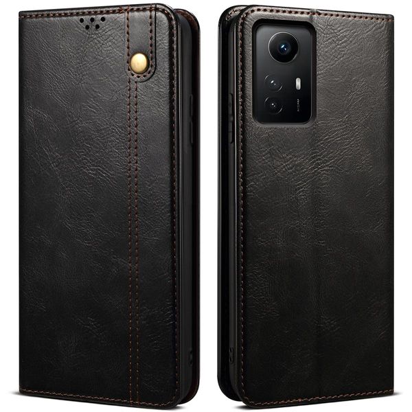 Custodia Per Xiaomi Redmi Note 12S, Portafoglio In Pelle Flip Case Con Funzione Stand Nero-image