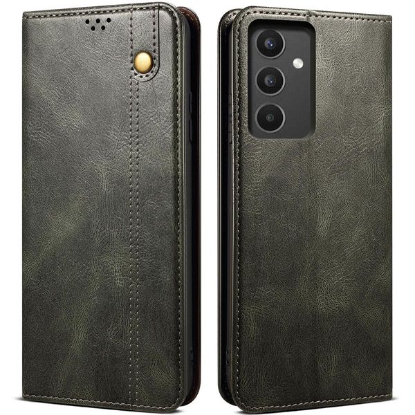 Custodia Per Samsung Galaxy A34, Portafoglio In Pelle Flip Case Con Funzione Stand Verde-image