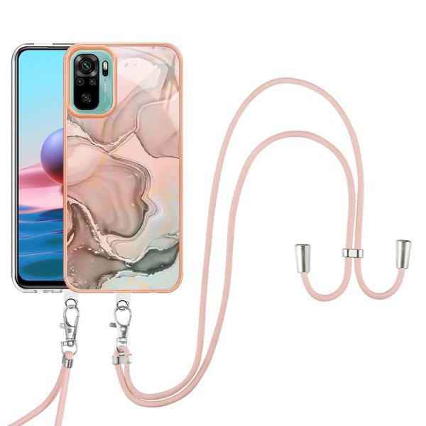 Custodia Con Cinturino Per Xiaomi Redmi Note 10S / Note 10 4G, Paraurti In Tpu A Fantasia, Custodia Protettiva Con Cinturino Regolabile CrèMe-image
