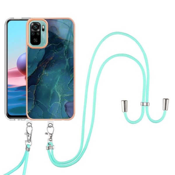 Custodia Con Cinturino Per Xiaomi Redmi Note 10S / Note 10 4G, Bumper In Tpu A Fantasia, Custodia Protettiva Con Cinturino Regolabile Verde-image
