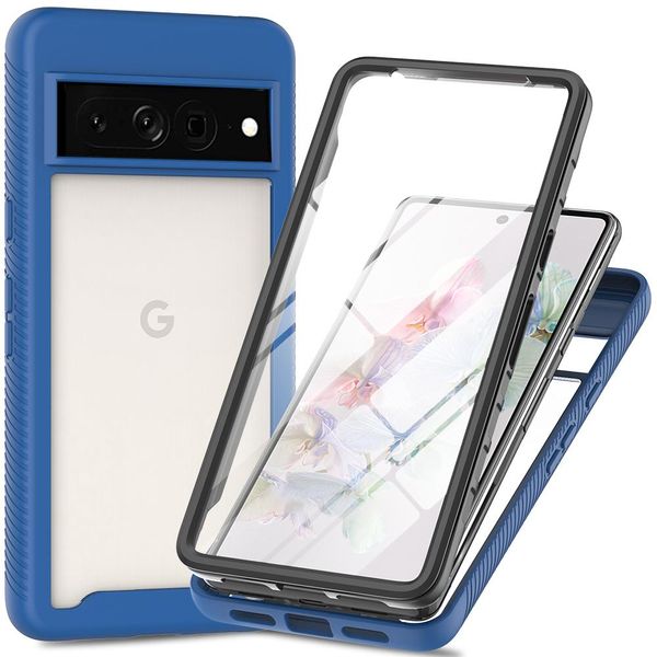Custodia Per Google Pixel 8 Pro, Paraurti Con Protezione Dello Schermo Incorporata Custodia Protettiva A 360° Blu Navy-image