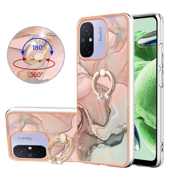 Custodia Per Xiaomi Redmi 12C, Custodia Protettiva In Silicone Tpu Bumper A Fantasia Con Supporto Ad Anello CrèMe-image